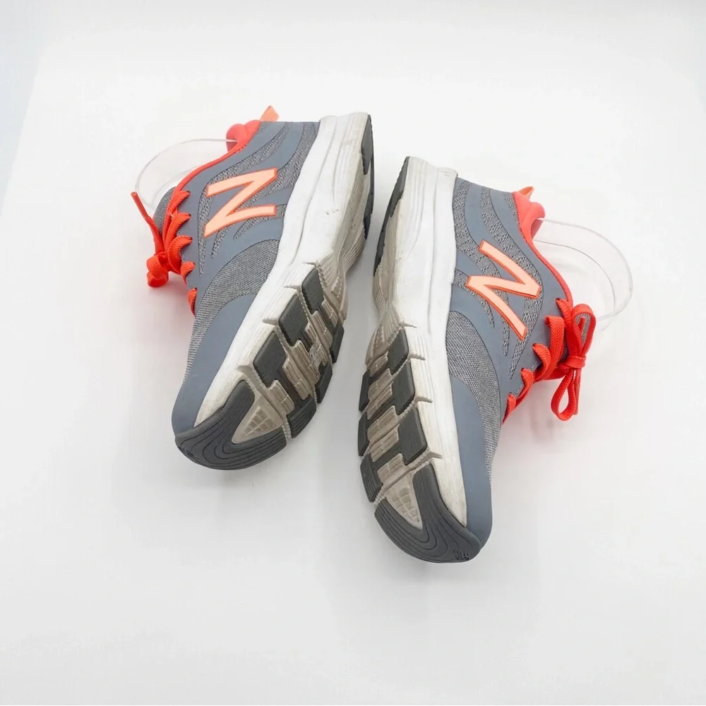 New Balance Gray and Orange Sneakers Active Casual Stylish Size 6